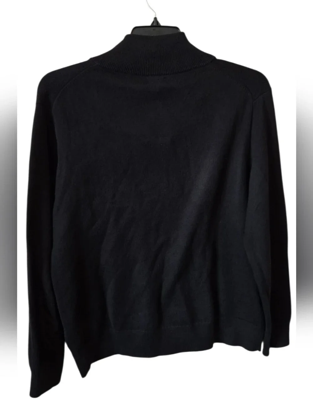 J.Crew Black Cotton Quarter Zip Sweater Men's L Preppy Golf Old Money